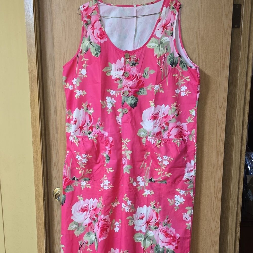 Floral Pink Sleeveless Jumper